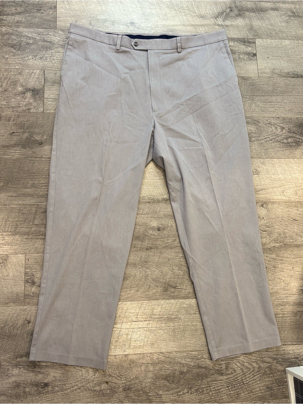 Roundtree & Yorke travelsmart Men's Gray Straight Twill Stretch Pants 46x32